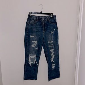 High Waisted, Ripped, Boyfriend Jeans